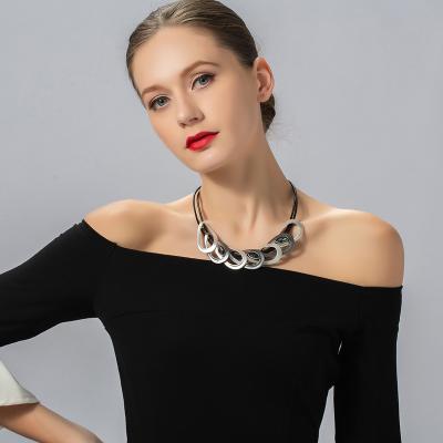 China Wholesale High Quality Environmentally Friendly Alloy Crystal Necklace Chirping Beef Tongling Necklaces 2021 Trendy Women Initial for sale