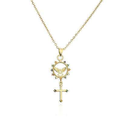 China FASHIONABLE Cross Zirconia Gold Jewelry Necklace Tongling ross pendant necklaces and pendants for custom jewelry necklaces for sale