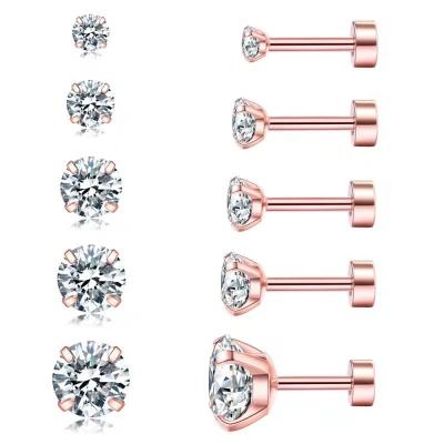 China Tongling CLASSIC earring studs fashion jewelry findings moissanite earrings round cubic circle backing for pave zirconia earrings for sale