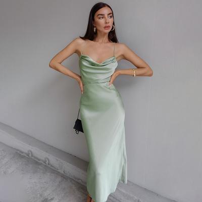 China Anti-wrinkle Amazonian summer temperament business office commuter dress 2022 sexy backless strappy skirt women's clothing long for sale