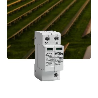 China USFULL Solar System DC SPD Safety Protect Surge Protector Device 20KA 40KA 1000V for sale