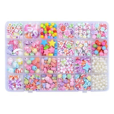 China Acrylic Colorful Jewelry Making Letter Diy Acrylic Beads Set Children's Educational Toy Beads For Kid Bracelet Making for sale