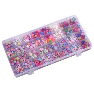 China Handmade Girl Toy Beading DIY Acrylic Children's Wholesale 32 Grid Beads Toys Beads Bracelet Puzzle Kit for sale