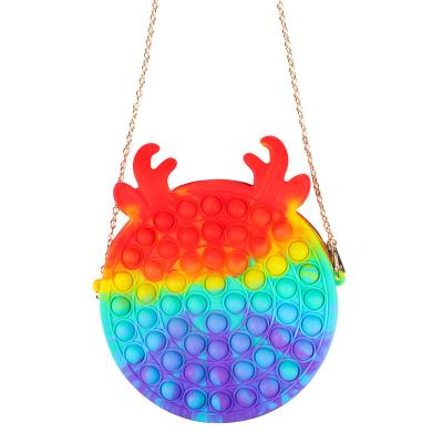 China Kids Decompression Toys Wholesale Silicone Push Bubble Cross - Body Child Unicorn Fidget Toy Push Popping Coin Purse For Girls Gift for sale