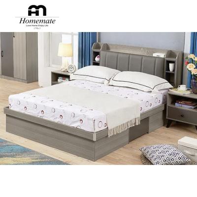 China Modern Customized Storage Melamine Bedroom Set MDF Hotel Bedroom Furniture Set for sale