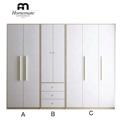 China White Storage Melamine Swing Door Closet Bedroom Wardrobe For American Project for sale