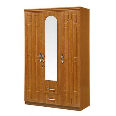 China PANEL Swing Door Bedroom Clothes Closet PVC Wood Wardrobes for sale