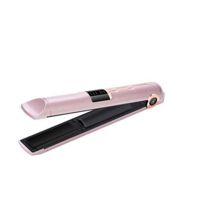 China Mini Usb Cordless Rechargable Iron Hair Straightener Wireless Flat Iron Hair Curling Hair Brush Straightener for sale