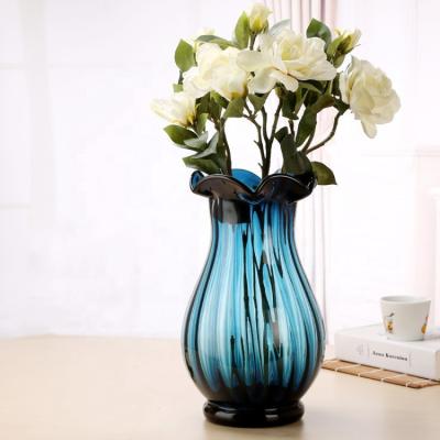 China Modern large size decoration glass vase for hotel for sale