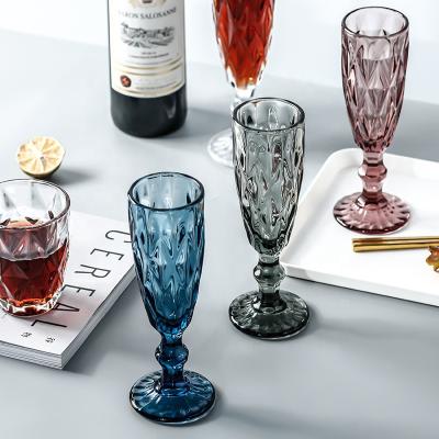 China High quality durable color goblet champagne wine glass dishwasher safe glasses set wholesale for sale