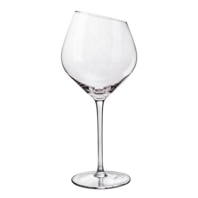 China 2019 WONDER New Style Viable Goblet Oblique Mouth Red Wine Glass Promotion for sale