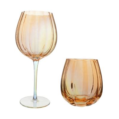 China Modern crystal goblet color wine glass for wedding for sale