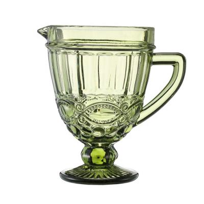 China Viable Factory Wholesale Green Color Water Jug Jug Glass Mug Set for sale