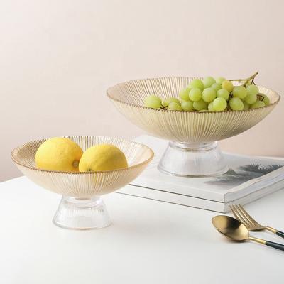 China Viable Luxury Nordic Style Glass Fruit Bowl Living Room Decoration Snacks Bowls For Wedding For Home Decoration for sale