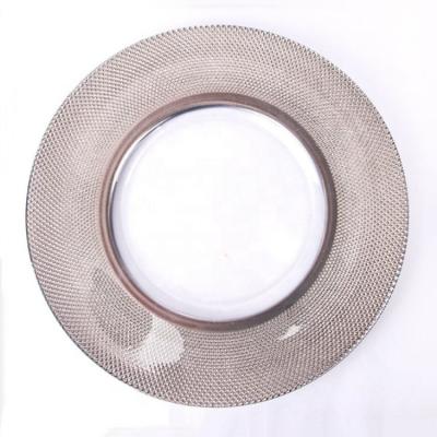 China Modern silver plated glass charger dish for wedding party for sale