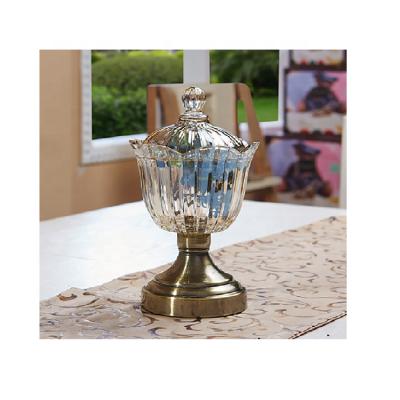 China WONDER Wedding Viable Home Decoration Bowl Glass Sugar Storage Jar Crystal Candy Jar for sale