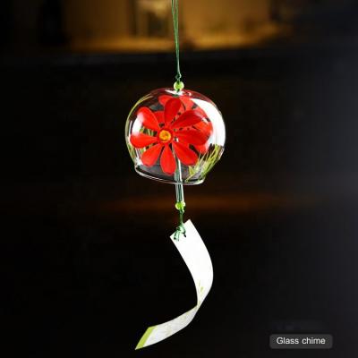 China China Glass Hanging Bells Wind Chime Garden Decoration Colored Wind Glass Glass Gift for sale