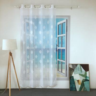 China BLACKOUT HOT SELLING MODERN ELEGANT EUROPEAN STYLE TULLE EMBROIDERY PANEL SHEER CURTAIN FOR LIVING ROOM AND HOTEL VEIL EMD-34 for sale