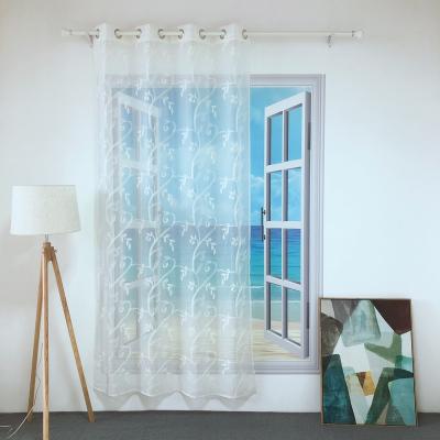 China NEWEST BLACKOUT FANCY DESIGN TULLE NATURE WHITE EMBROIDERY PANEL HOT SELLING SHEER CURTAIN FOR LIVING ROOM AND HOTEL SAIL EMD-35 for sale