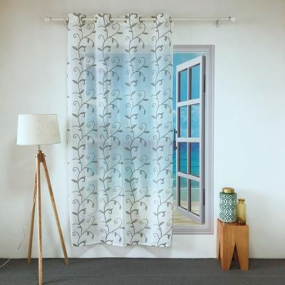 China HOT SELLING SHEER BLACKOUT EUROPEAN STYLE LINEN-LOOK HI QUALITY EMBROIDERY PANEL CURTAIN FOR LIVING ROOM AND HOTEL SAIL EMD-42 for sale