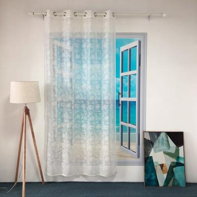 China HOT FLOWER EMBROIDERY WHITE LUXURY CHINA POLYESTER BLACKOUT SELLING100% PURE TULLE CURTAIN FOR LIVING ROOM AND HOTEL SAIL EMD-5 for sale