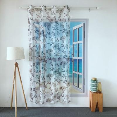 China BLACKOUT KEQIAO CHINA POLYESTER SINGLE SAIL TROLLEY FLOWERS PRINTING PANEL CURTAIN PURE SPRING PT-14 TULLE for sale