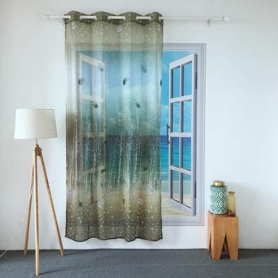 China SINGLE BLACKOUT POLYESTER VOILE TROLLEY PRINTING PURE CURTAIN PT-16 PANEL TULLE for sale