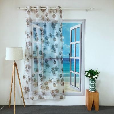 China BLACKOUT KEQIAO CHINA SIMPLE DESIGN POLYESTER SAIL TROLLEY GYER FLOURISH PRINTING GOOD PRICE PRINTED PT-32 TULLE CURTAIN SHEER PANEL for sale