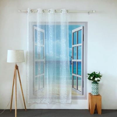 China CHINA NEWS DESIGN POLYESTER BLACKOUT SHEER PANEL CURTAIN WHITE GEOMETRIC SILVER DEWDROP RAINDROPS FOR LIVING ROOM HOTEL DDR-5 TULLE for sale