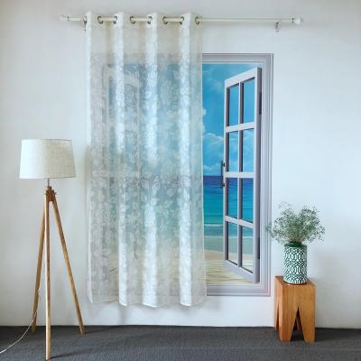 China Blackout KEQIAO CHINA POLYESTER TROLLEY SAIL HOT SALE WHITE FLOWERS GRILL PANEL SHEER CURTAIN FOR LIVING ROOM AND HOTEL BT-4 TULLE for sale