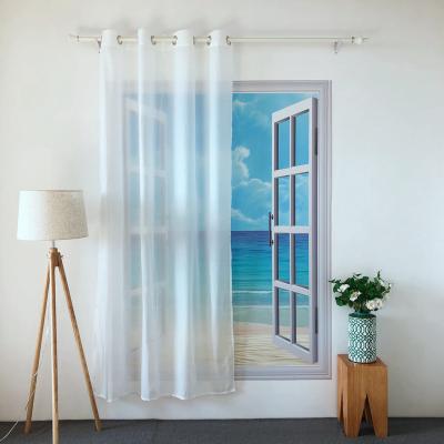 China Blackout KEQIAO Shipping and Handling - INTERESTING WHITE POLYESTER 8 EMBOSSED CURTAIN READY-TO-MATCH GEOMETRIC PURE VOILE PANEL CURTAIN FOR LIVING ROOM HOTEL for sale