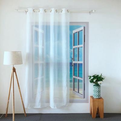 China Blackout KEQIAO CHINA shipping and handling - READY MADE SOLID 5 COLOR POLYESTER TULLE CART NICE WHITE PURE PANEL VOIL CURTAIN FOR LIVING ROOM HOTEL for sale