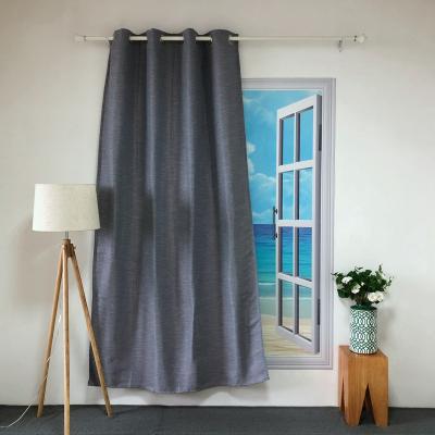 China BLACKOUT KEQIAO CHINA BK-11 POLYESTER PRICE GOOD DESIGN POLYESTER SAIL TROLLEY BLACKOUT CURTAIN PURE SINGLE SINGLE INTERESTING DARK GRAY PANEL for sale