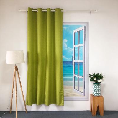 China YELLOW GREEN BLACKOUT POLYESTER PRICE KEQIAO CHINA BK-8 GOOD DESIGN POLYESTER SAIL CART BLACKOUT CURTAIN PURE SINGLE SINGLE INTERESTING PANEL for sale