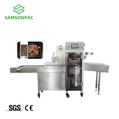 China Food Meal Tray Sealing Machine Vacuum Packed Ready Cooked Food Vacuum Skin Packing Machine for sale