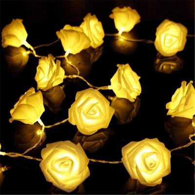 China New Pattern Battery Operated Pink String Light Waterproof IP44 PVC Coating Festival Decoration 3AA LED Rose String Light for sale