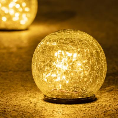 China Competitive Price Solar Waterproof IP44 Decorative Garden Light Bottle Pot LED Solar Powered Cracked Holiday Lamp for sale