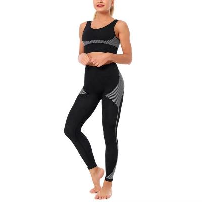 China New Breathable Butt Lift Women 2 Piece Sports Workout Running Yoga Legging Gym Fitness Athletic Sets for sale