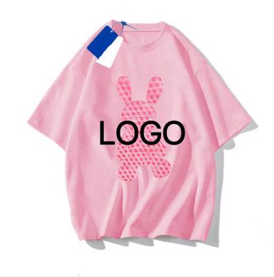 China Wholesale Custom Logo Cotton Teen Girls Cheapest Print Cartoon Summer Price Anti-pilling Short Sleeve Sports Pique Kids Clothing for sale