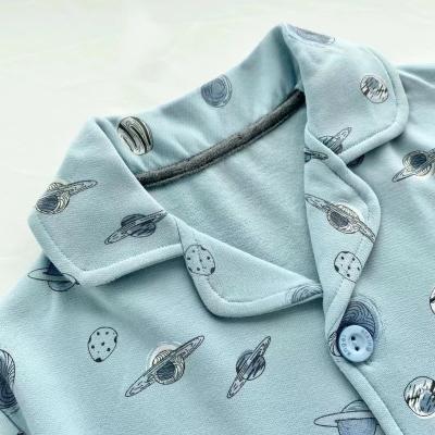 China Girl Pajamas Kids Pajamas Thermal Custom Cotton Kids Clothes High Quality Unisex Space Planet Sleepwear OEM Girl Pajamas Sets for sale