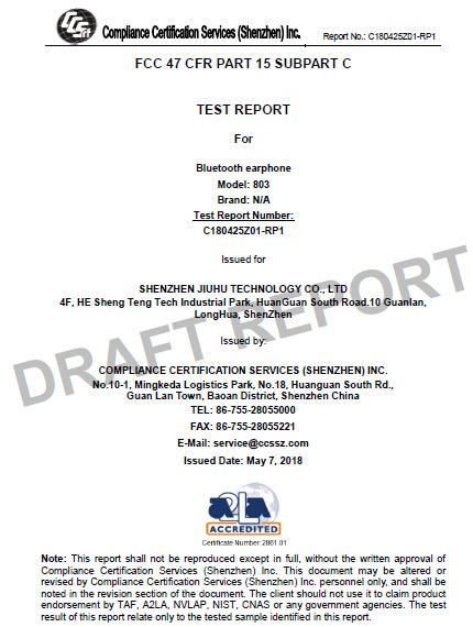 FCC - Shenzhen Jiuhu Technology Co., Limited