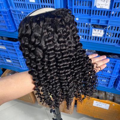 China Best Selling Deep Wave Afro Kinky Curly U Part Wig, 180 Density 250 Density u Part Thin Wig, Upart Wig Indian Hair Raw Wave for sale