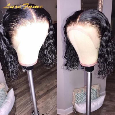 China Blonde Bob Wig, Human Lace Front Wig, African Afro Curly Double Part Middle Part Human Hair 613 Human Hair Bob Wig for sale