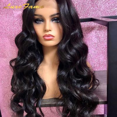 China Brazilian Raw Unprocessed Sheer Body Wave Lace Wig, Preplucked Transparent Full Lace Wig, Virgin Remy Human Hair 4x4 Lace Front Wig for sale