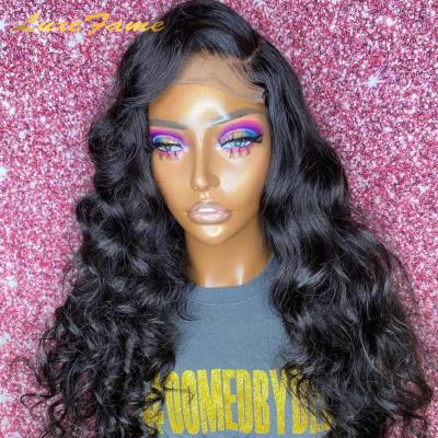 China New Hair 100 10a Curly Body Wave Full Lace Wig, Free Part A.C.A. Hair Wig, Two Tone Glueless Peruvian Human Hair Wig for sale