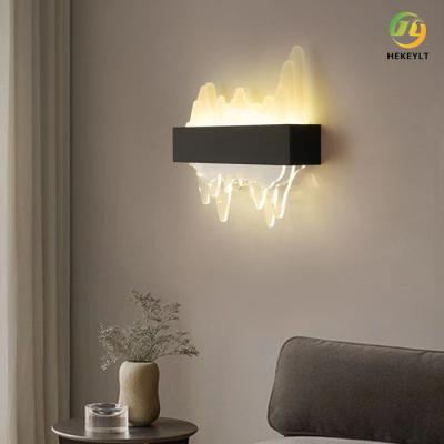 China New Chinese Modern Style Living Room black Iron + Acrylic LED Wall Lamp for sale