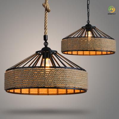 China Hemp Rope Nordic Pendant Light For Clothing Store Restaurant Yurt for sale