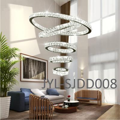 China Halo 3 que enciende el dormitorio moderno de oro del LED Ring Crystal Chandelier For Living Room en venta