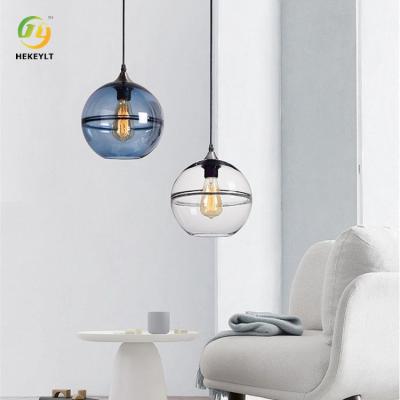 China Small Bedside Livinng Room D20 Glass Pendant Light Modern Metal Blue for sale