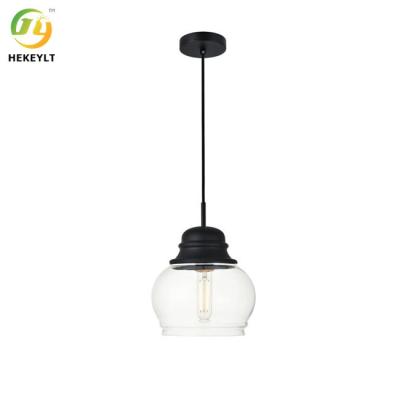 China Indoor Decoration Modern Dome Glass Pendant Light Clear E26 en venta